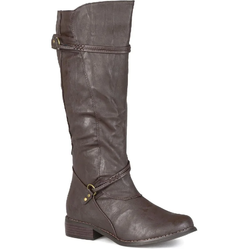 Journee Collection Womens Harley Faux Leather Wide Calf Knee-High Boots