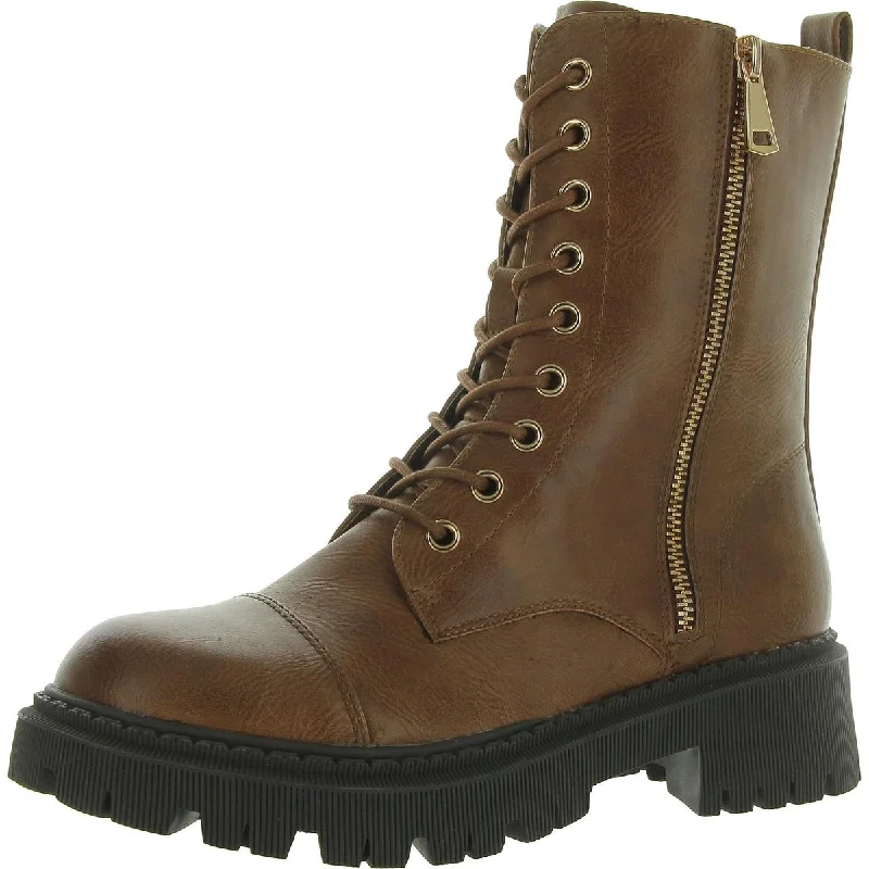 G.C. Shoes Womens   Round toe Lace up Combat & Lace-Up Boots