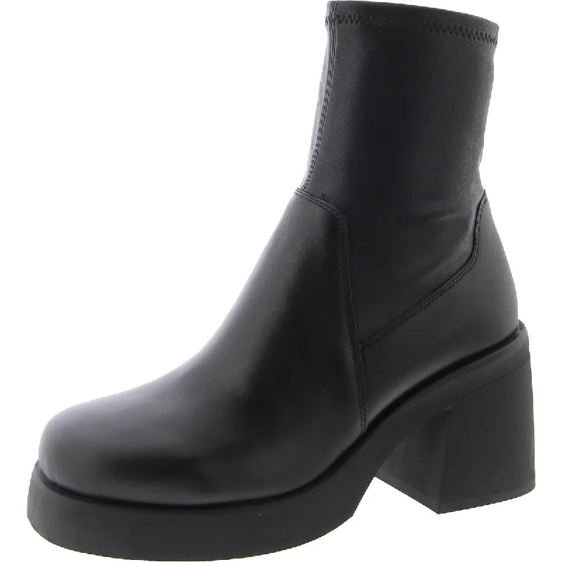 Steve Madden Womens Zeldie  Leather Solid Mid-Calf Boots