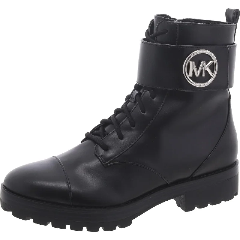 MICHAEL Michael Kors Womens Faux Leather Solid Mid-Calf Boots