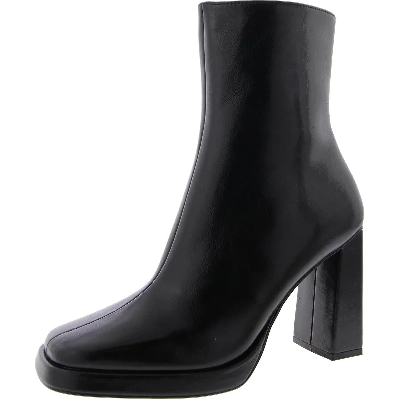 Steve Madden Womens Freya Leather Solid Mid-Calf Boots