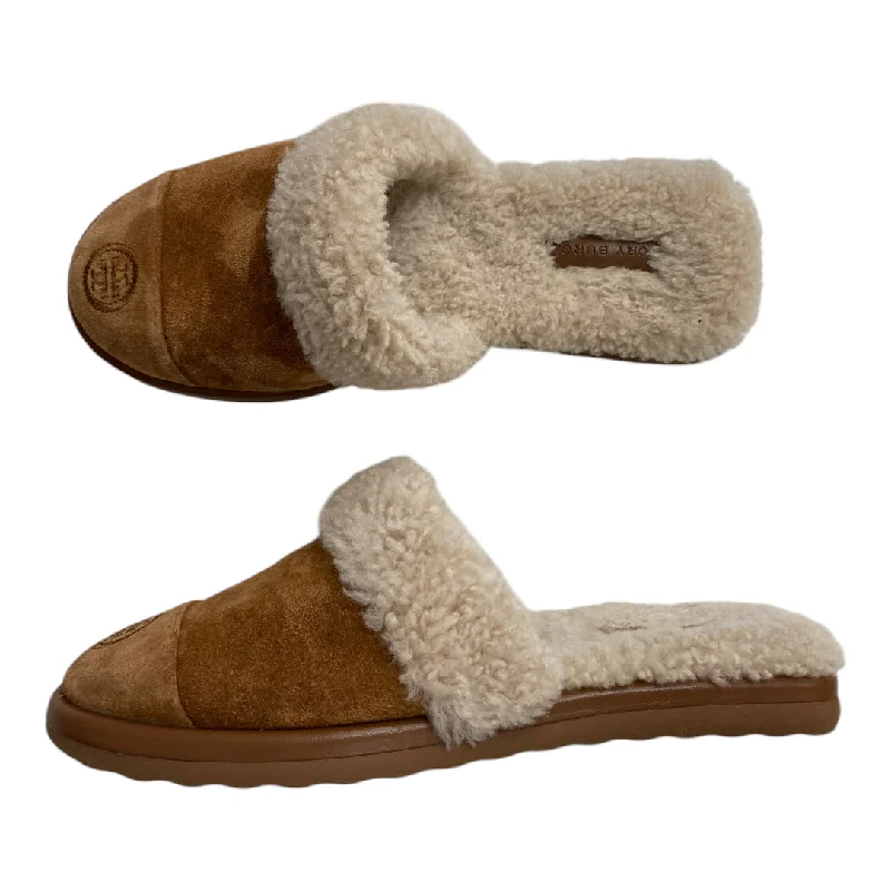 Slippers Designer By Tory Burch In Brown