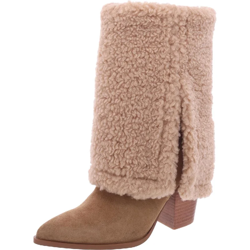 Steve Madden Womens Livvy Suede Pull On Mid-Calf Boots