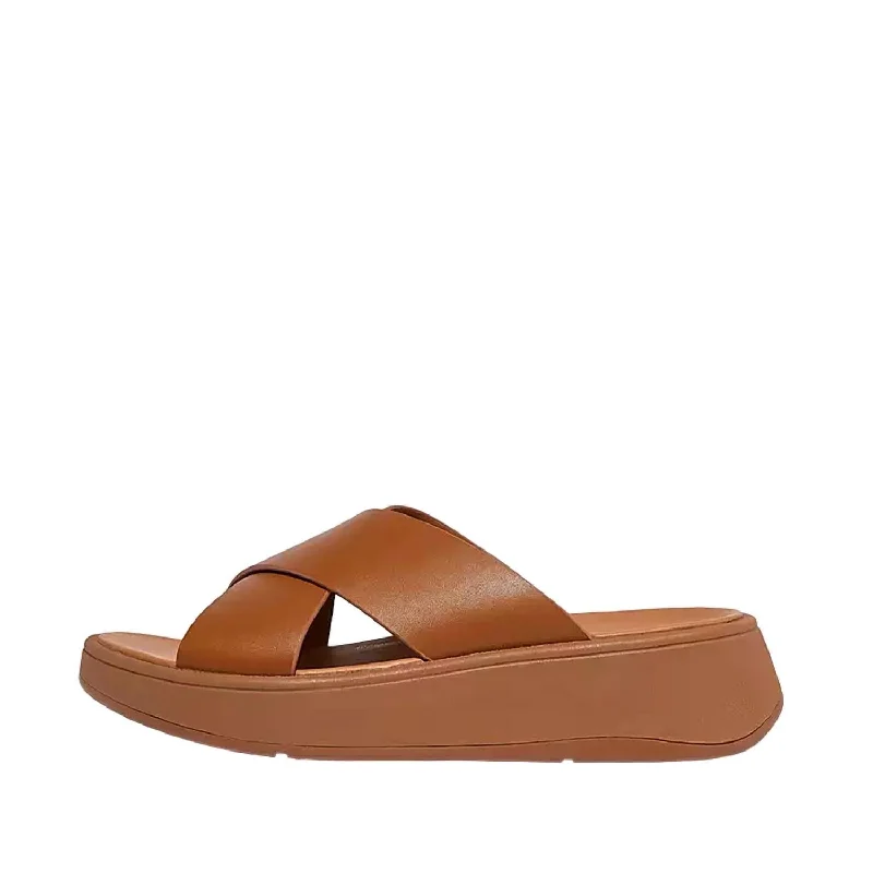 Women's F-Mode Cross Slides In Light Tan