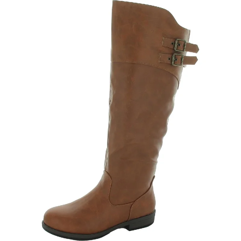 Journee Collection Womens Zipper Pull On Knee-High Boots