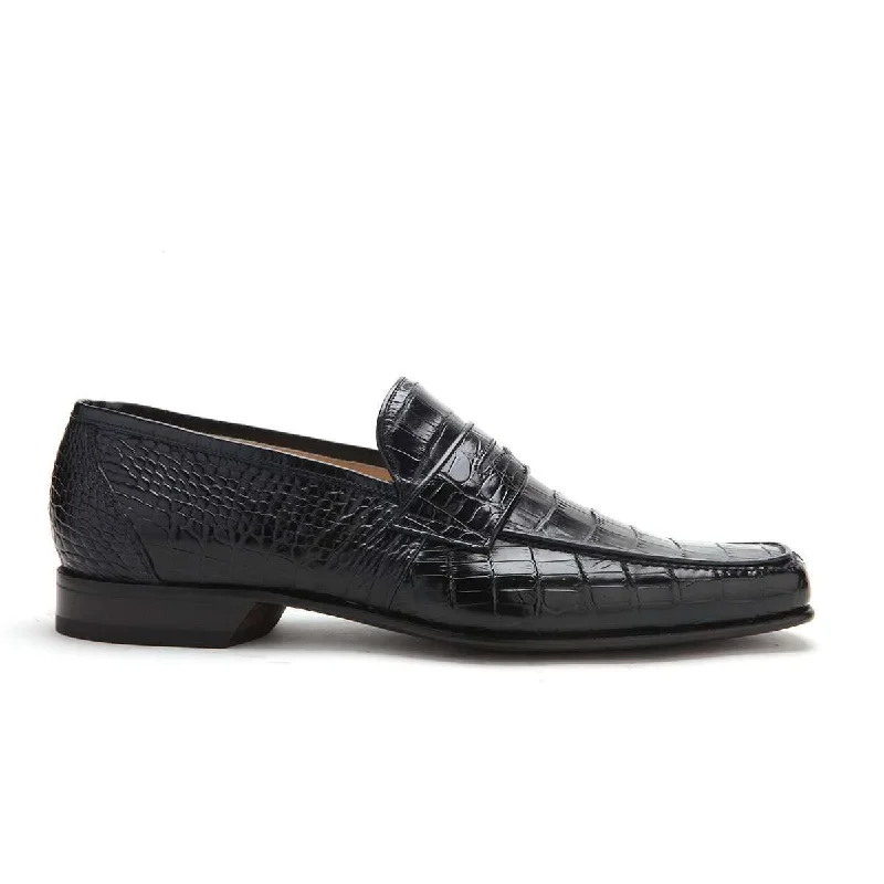 Caporicci 9961 Men's Luxury Italian Designer Shoes Black Alligator Loafers (CAP1021)