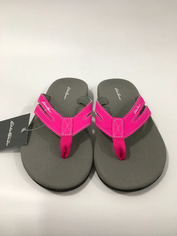 Grey & Pink Sandals Flip Flops Eddie Bauer, Size 7