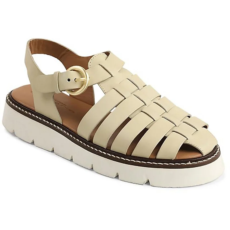 André Assous Womens Daria Leather Buckle Fisherman Sandals