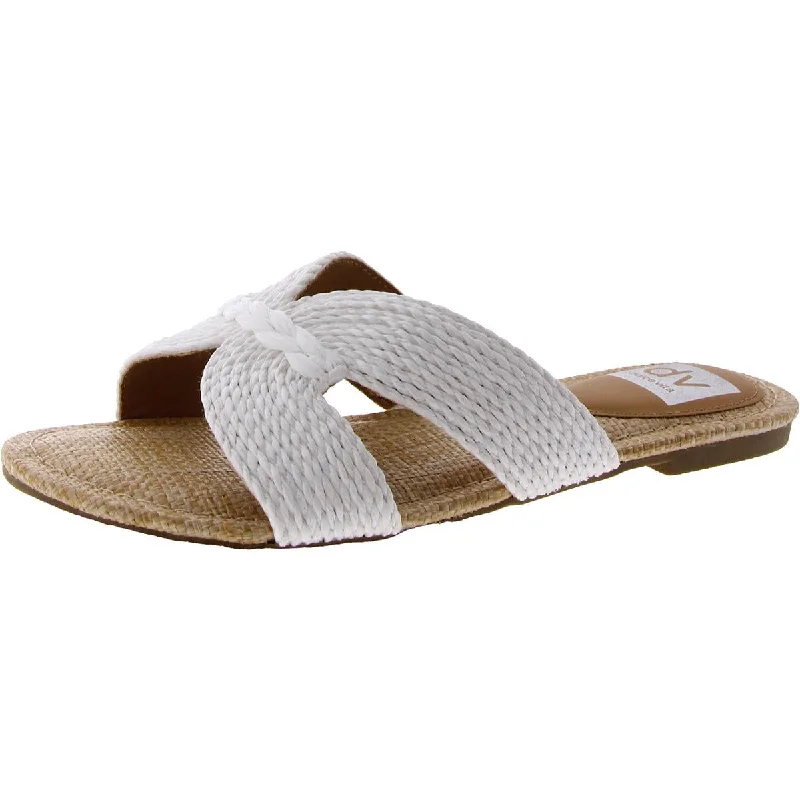 Dolce Vita Womens Geeya Textured Slip-On Slide Sandals