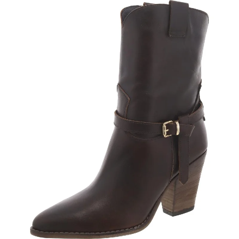 Steve Madden Womens Leather Pointed Toe Mid-Calf Boots