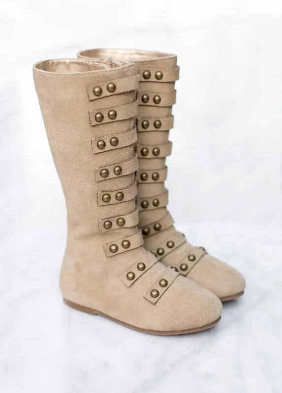 Freya Leather Boot in Tan Suede