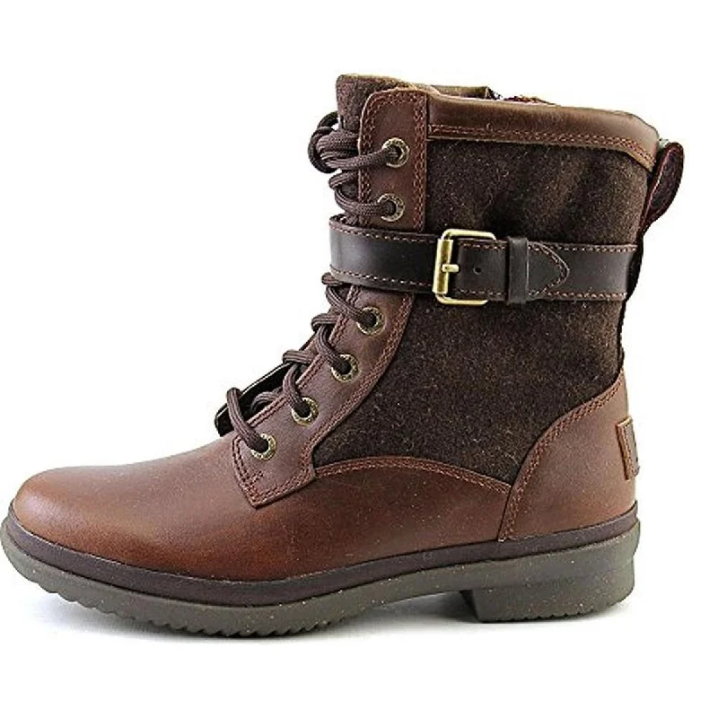 Ugg Australia Womens Kesey Leather Belted Combat Boots