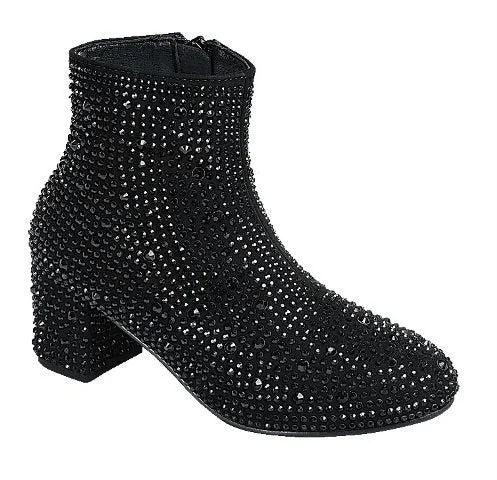 Black Rhinestone Boots- Go Go Girl