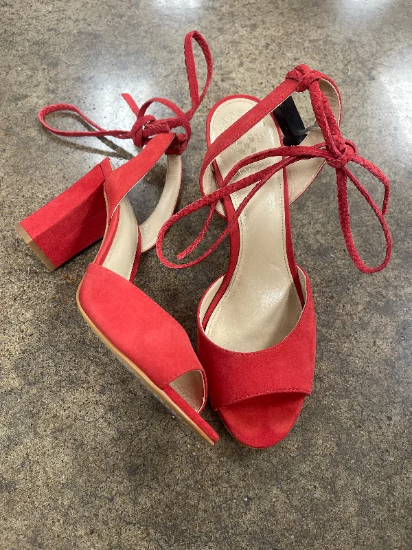 Sandals Heels Block By Vince Camuto In Red, Size: 9