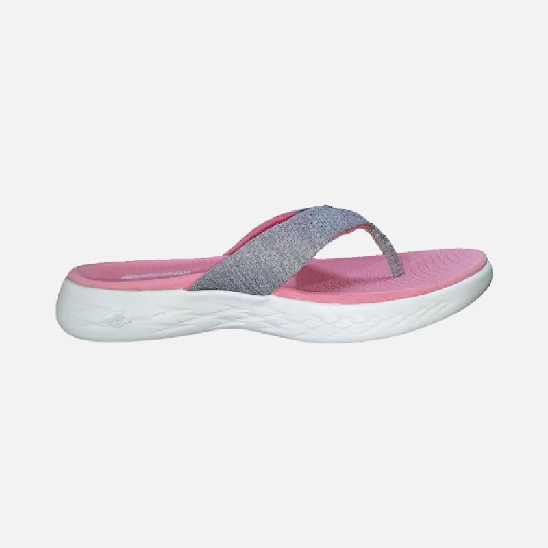 Skechers On-The-Go 600 Preferred Women Slippers -GREY/LIGHT PINK