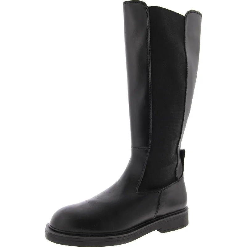 Steve Madden Womens Karsten Leather Block Heel Knee-High Boots