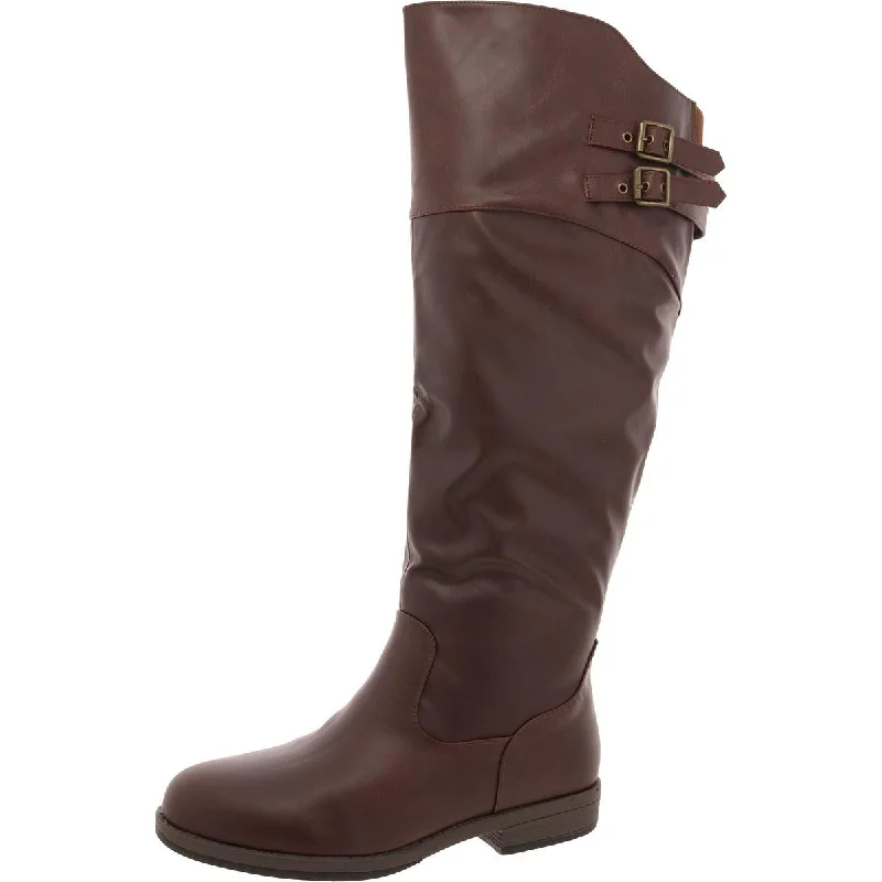 Journee Collection Womens Faux Leather A Knee-High Boots