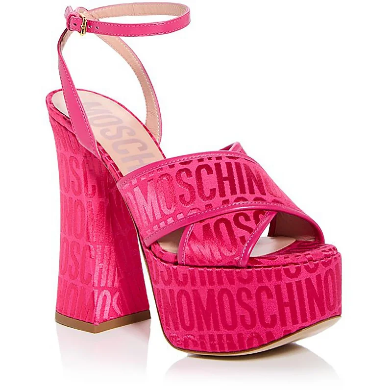 Moschino Womens Leather Platform Platform Heels