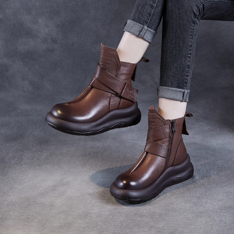 Women Handmade Vintage Leather Casual Boots