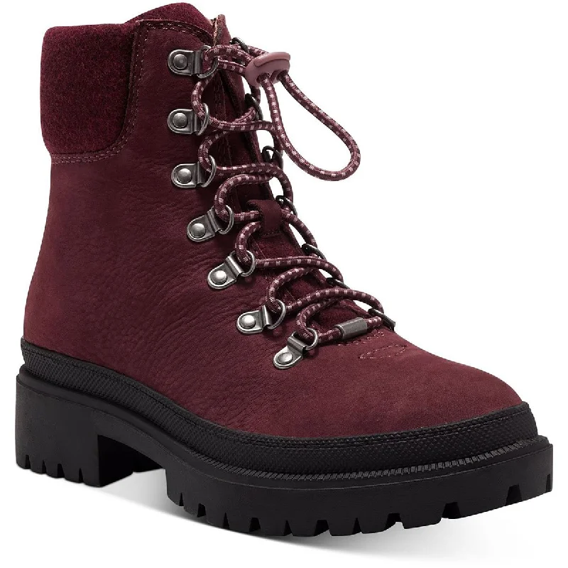 Lucky Brand Womens Eavan Suede Ankle Combat & Lace-up Boots