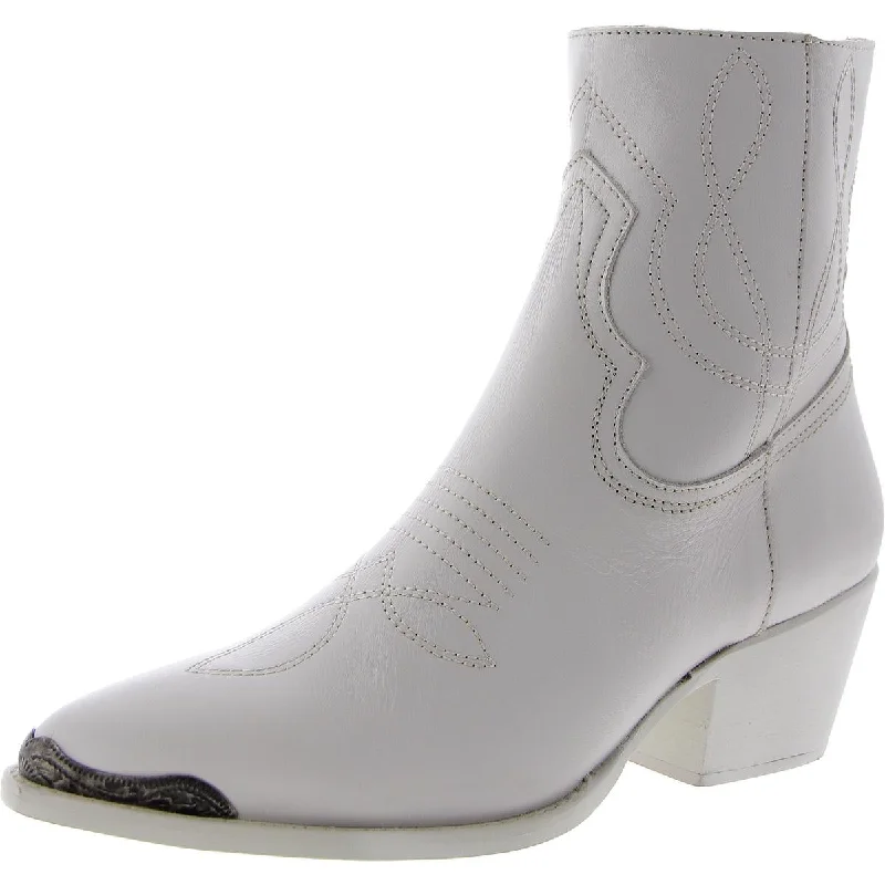 Steve Madden Womens Greyson Leather Block Heel Cowboy, Western Boots