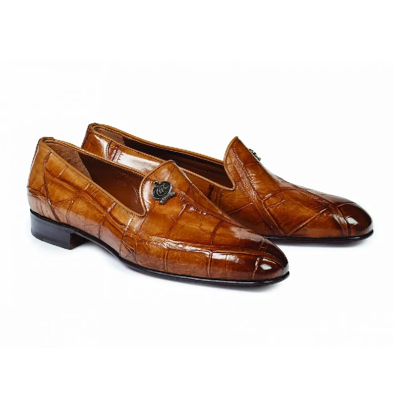 Mauri Men's Shoes Ghiberti Brandy Alligator Loafers 1017 (MA4624)