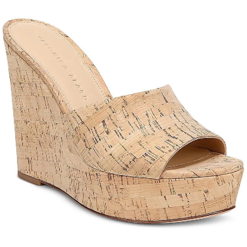 Veronica Beard Womens Dali Cork Slip-On Wedge Sandals