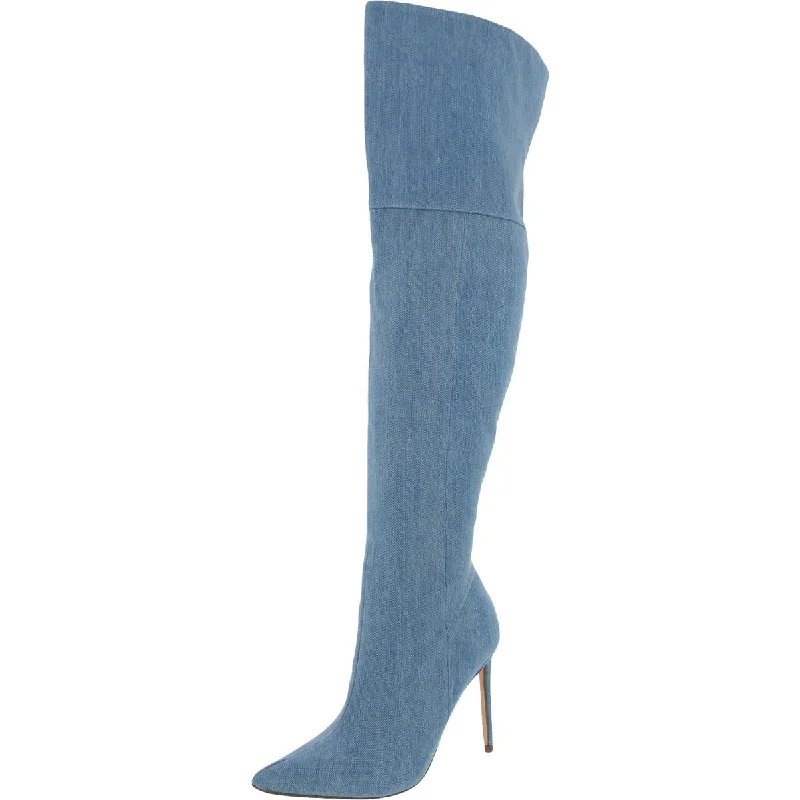 Steve Madden Womens Vava Denim Pointed Toe Over-The-Knee Boots