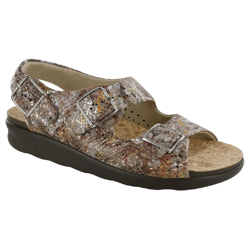 SAS Relaxed Sandal Multisnake Taupe Leather (Women's)