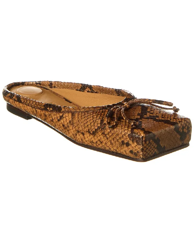 Jacquemus Snake-Embossed Leather Ballet Flat