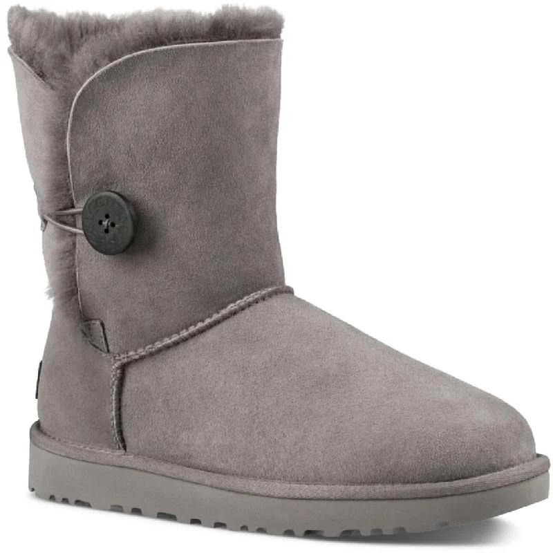 Ugg Womens Bailey Button II Suede Fur Lined Casual Boots