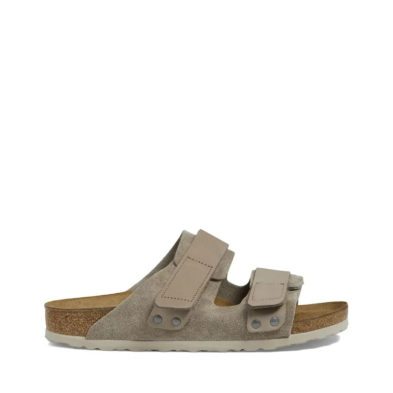 Women's Shoes Birkenstock UJI Nubuck/Suede Leather Slide Sandals 1025695 TAUPE