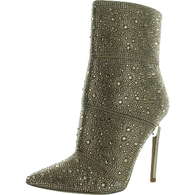 Steve Madden Womens Winona Embellished Shiny Mid-Calf Boots