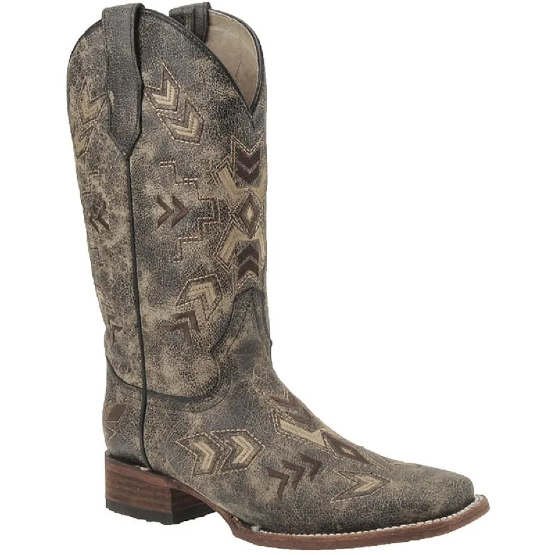 Circle G Womens Square Toe Pull On Cowboy, Western Boots