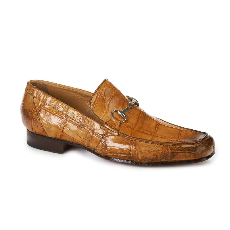 Mauri 4894 Matrix Men's Designer Shoes Cestnut Brown Body Alligator Loafers (MA5004)