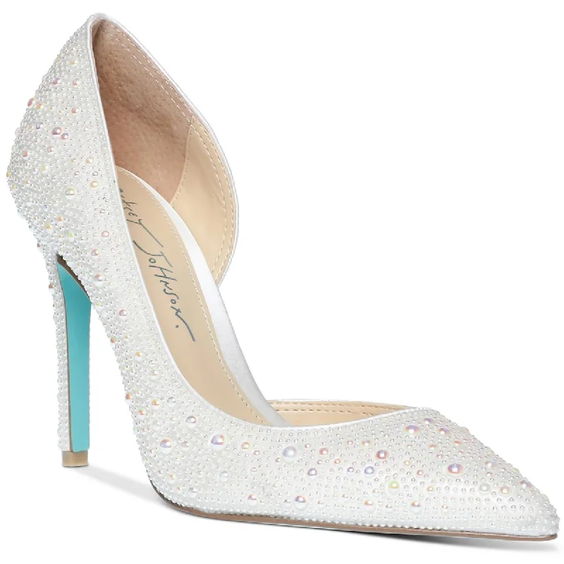 Blue by Betsey Johnson Womens Hazil Embellished D'Orsay Heels