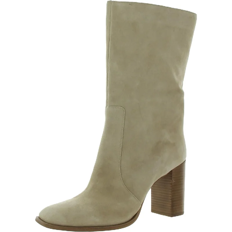 Dolce Vita Womens Nokia Suede Square Toe Mid-Calf Boots