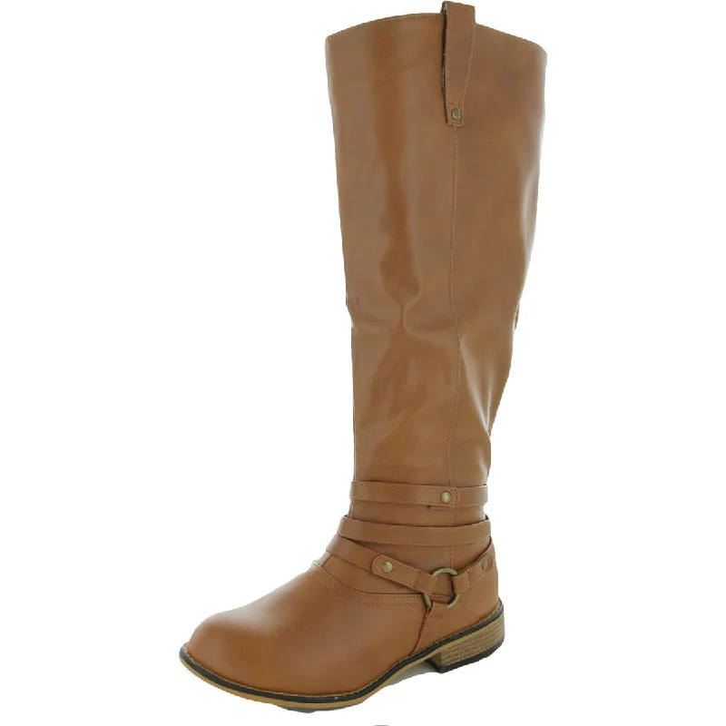 Journee Collection Womens Walla Faux Leather Wide Calf Knee-High Boots