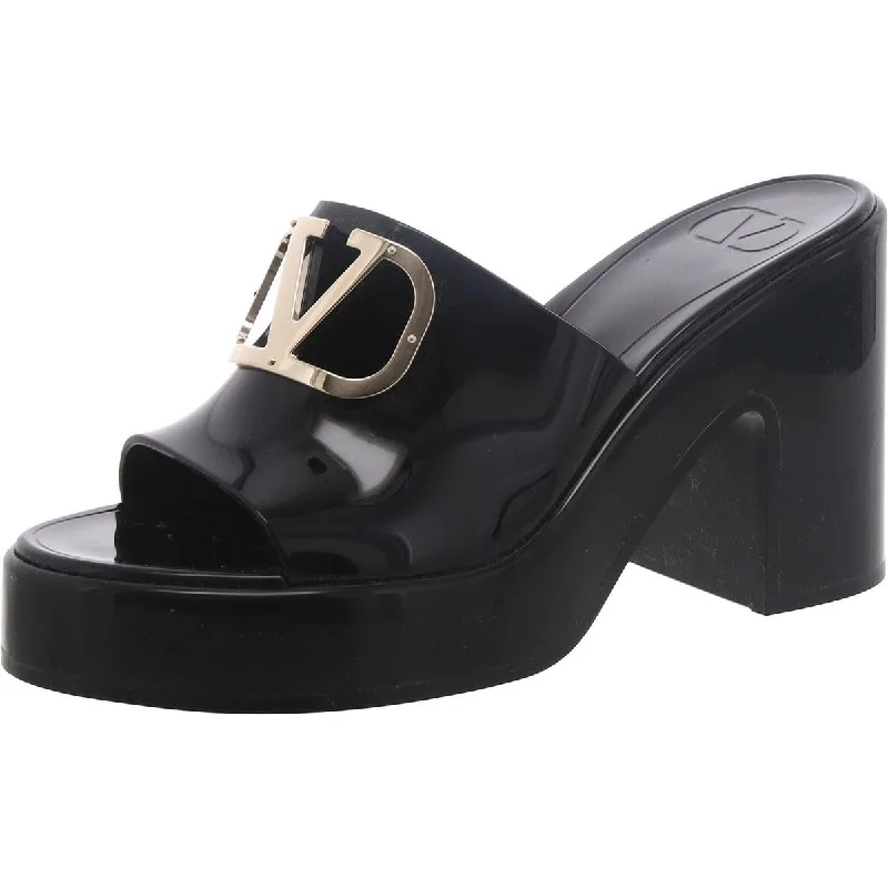 Valentino Garavani Womens Patent Slide On Mule Sandals