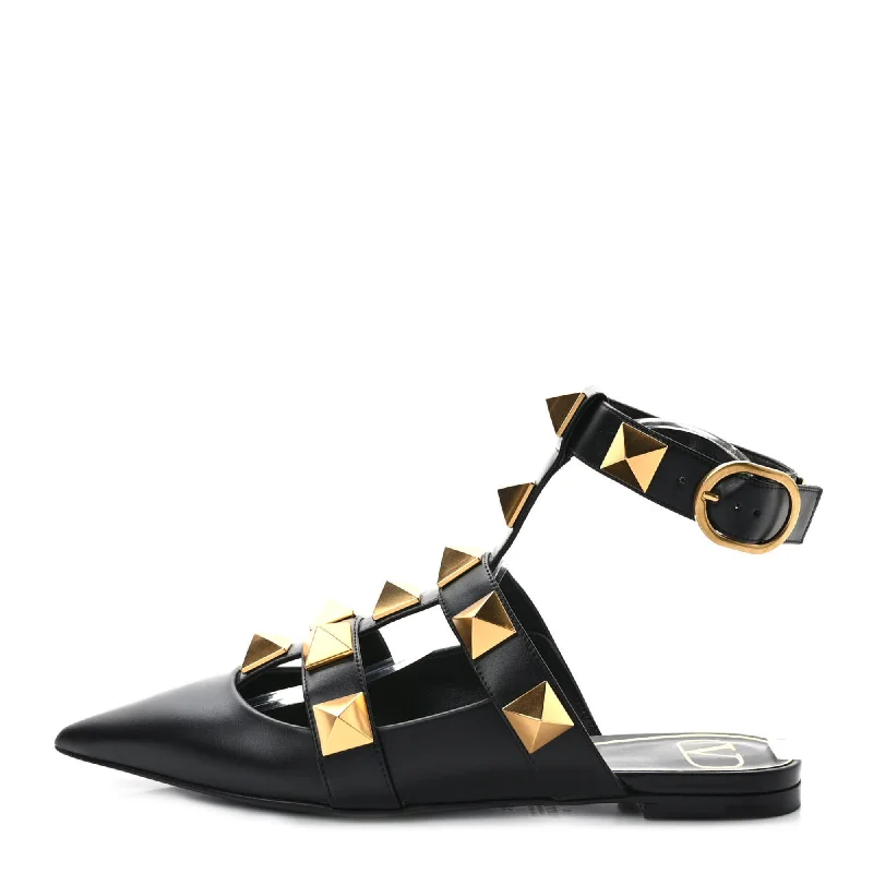 Valentino Garavani Roman Stud Calfskin Low Ballet Flat