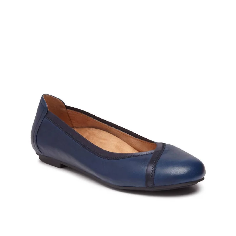 Spark Caroll Ballet Flat Shoes - Medium Width In Navy