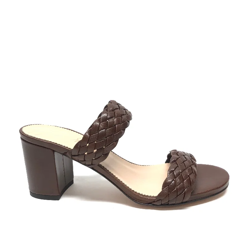 Brown Sandals Heels Block J. Crew, Size 7.5