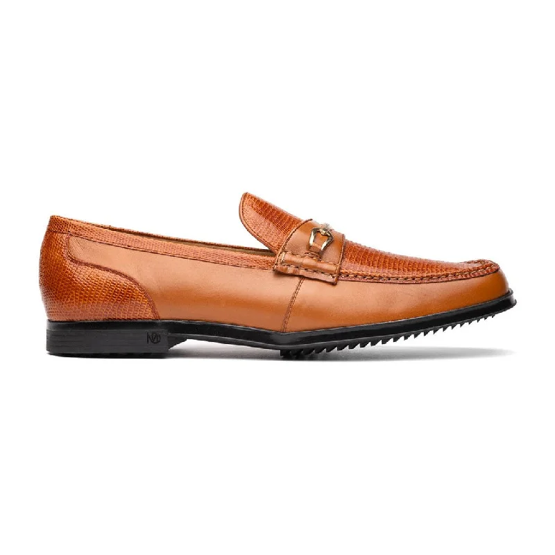 Marco Di Milano Hugo Men's Shoes Honey Exotic Lizard / Calf-Skin Leather Horsebit Loafers (MDM1085)