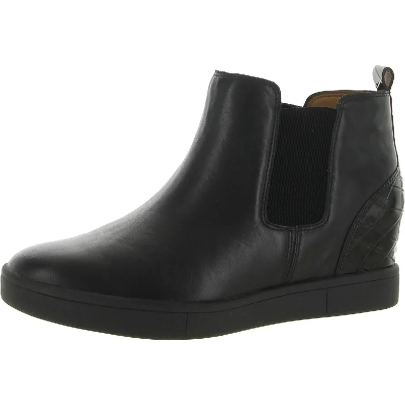 Vionic Womens Mickie Leather Pull On Chelsea Boots