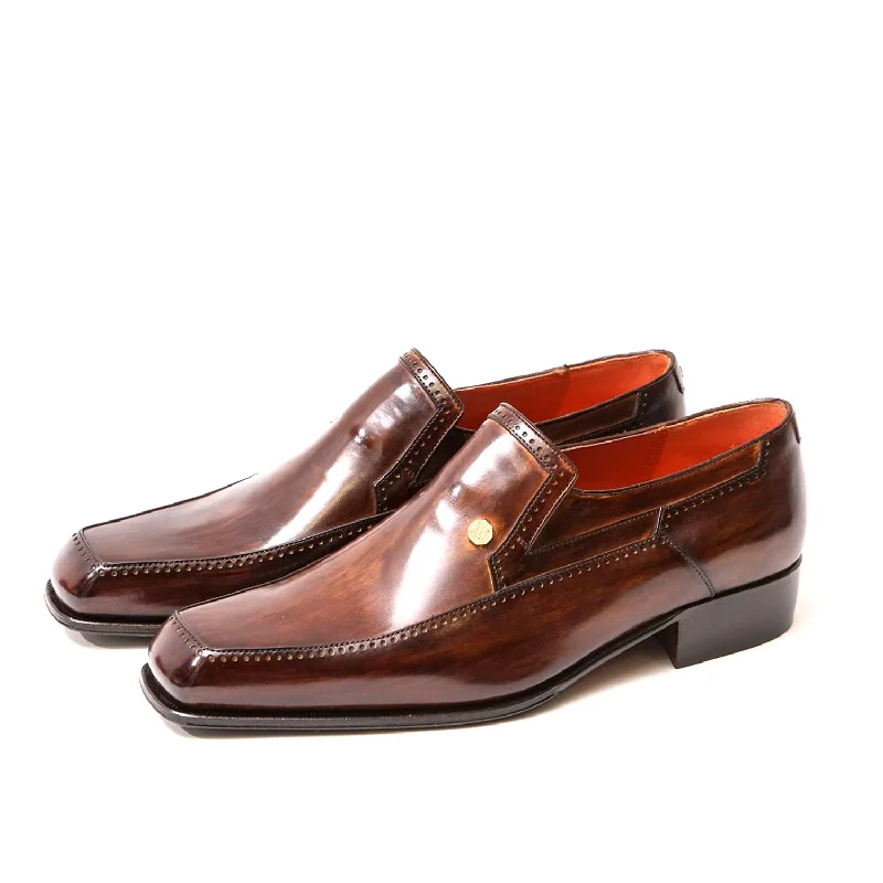 Artioli Cornelio Men's Shoes Patina Calf-Skin Leather Loafers (ART1071)