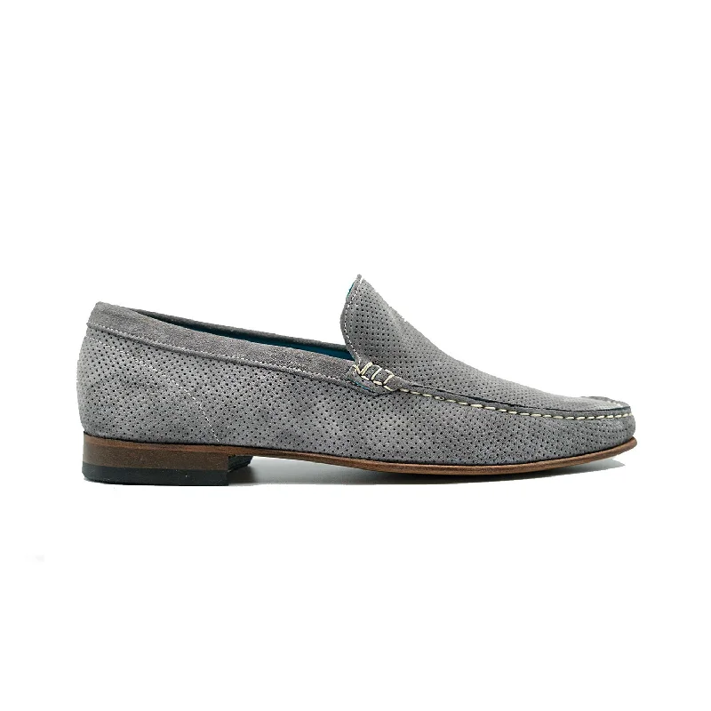 Giovacchini Diego Men's Shoes Metal Perforated Suede Leather Slip-On Loafers (GVCN1013)