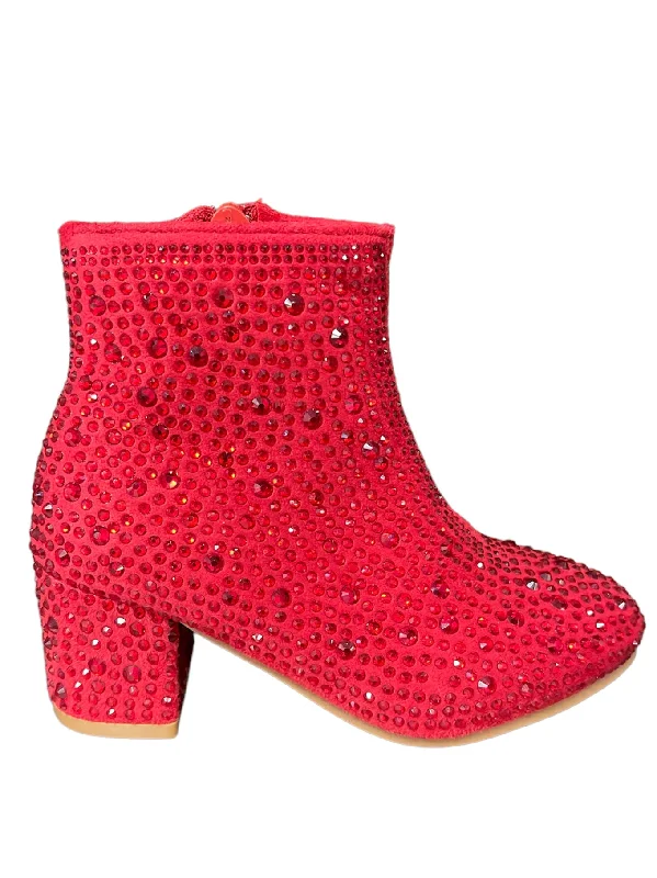 Red Rhinestone Boots - Go Go Girl