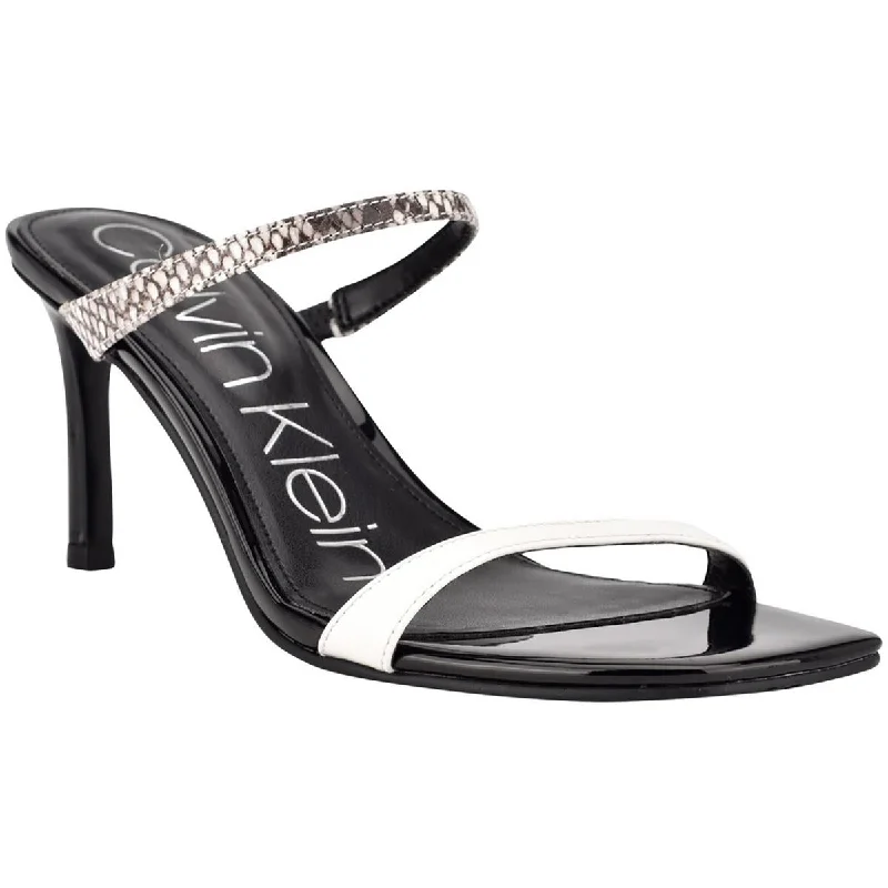 Calvin Klein Womens Halena 2 Patent Slide Sandals