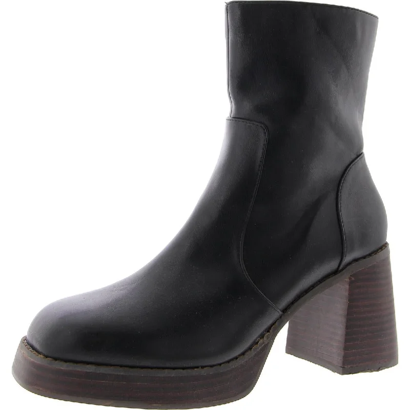 Steve Madden Womens Loyal Faux Leather Solid Mid-Calf Boots