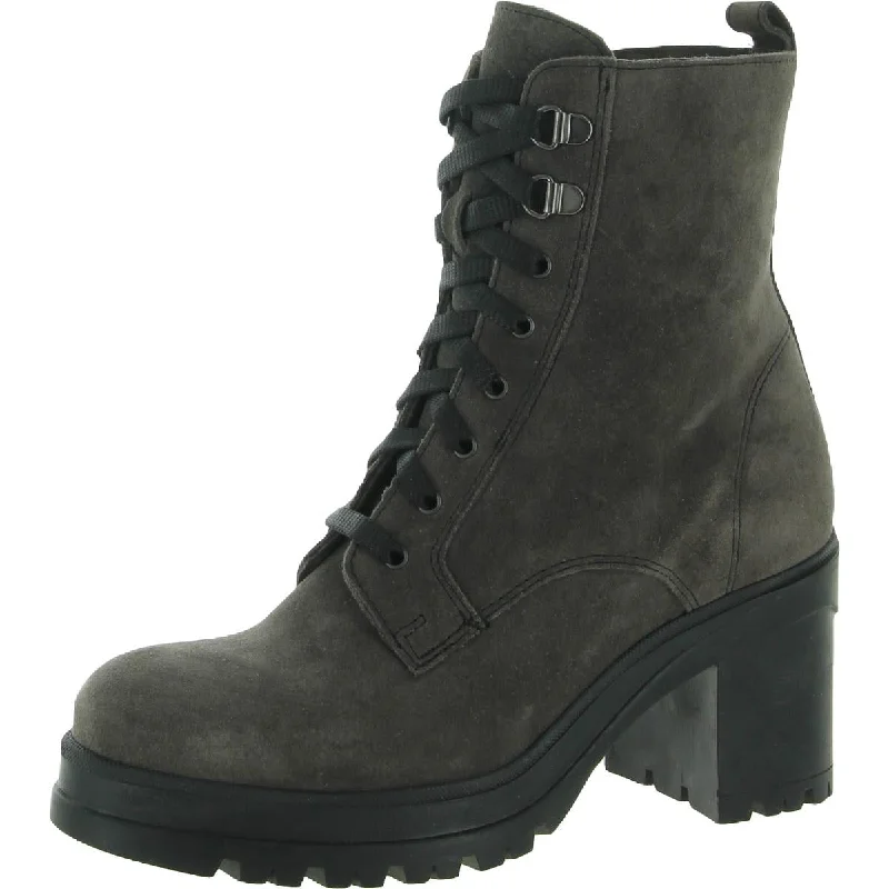 La Canadienne Womens Prunella Leather Ankle Combat & Lace-up Boots